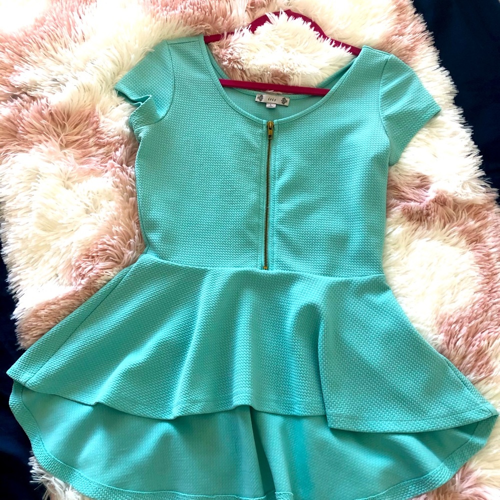 Teal Peplum Blouse